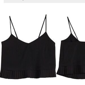 FRENCH CONNECTION NWT - pleated flounce camisole in black, size L